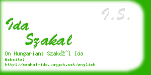 ida szakal business card